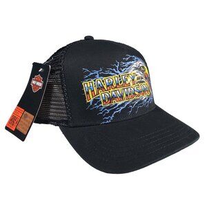 NWT Harley-Davidson Sinclair 5 Panel Meshback Ballcap Black men's OS